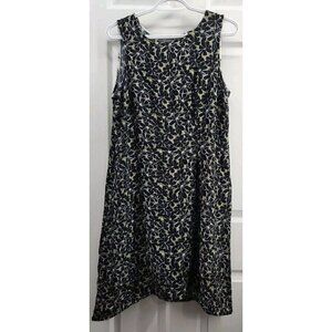 Habitat Clothes To Live In Black And Gold Floral Tank Dress Shark Hem Size Small